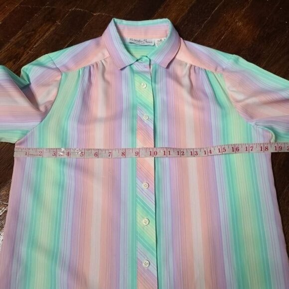 Vintage 60s Schrader Sport NY Pastel Striped Casual House Dress - Picture 8 of 13